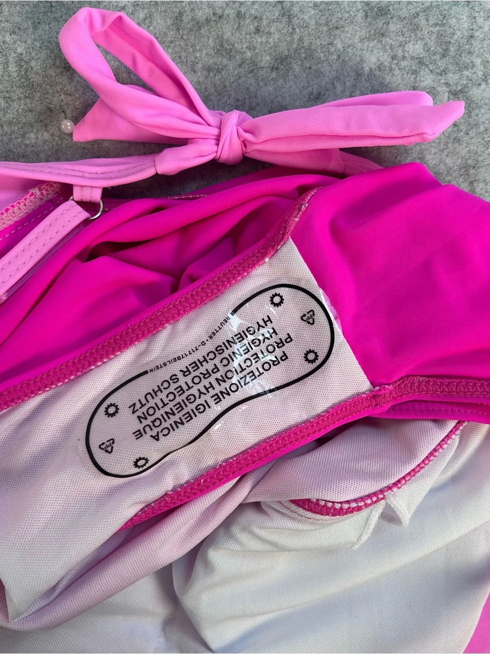 New Girls Pink Flounce One Piece Swimsuit / 15-16 Youth (XL)